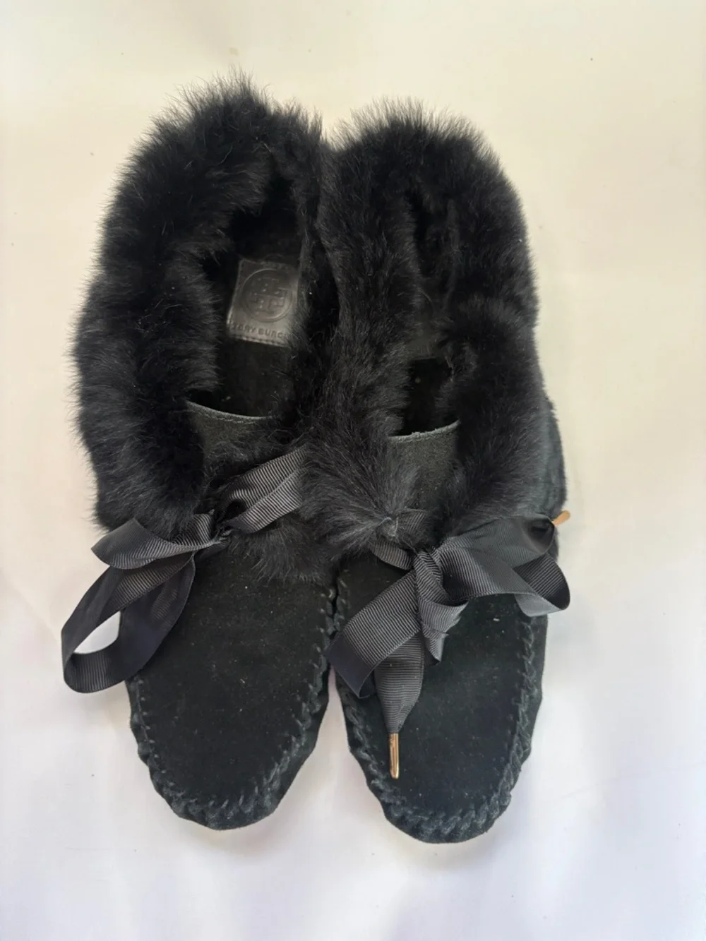 Tory Burch Aberdeen Fur-Lined Suede Slipper Size‎ 11